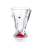 Red Decal Transparent Glass Reusable Coffee Cup With FDA Approval