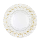 Embossed Decorative Golden Glass Charger Plate Soda Lime Glass