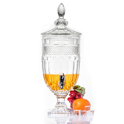 Professional fashioned Luxury lead-free crystal glass 5L glass juice beverage dispenser