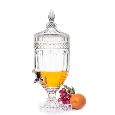 Professional fashioned Luxury lead-free crystal glass 5L glass juice beverage dispenser