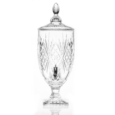 China Wholesale lead-free crystal glass 4.5L glass juice beverage dispenser with tap