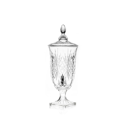 China Wholesale lead-free crystal glass 4.5L glass juice beverage dispenser with tap