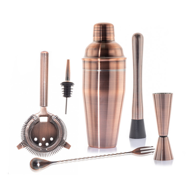 Stainless Steel Cocktail Kit Shaker Mixer Drink Bartender Antique Copper Barware Set