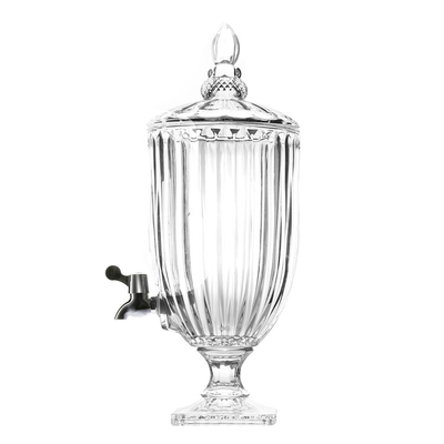 Lead-free crystal glass 5L glass juice beverage dispenser with tap
