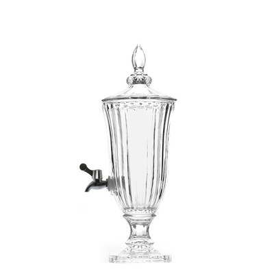 Lead-free crystal glass 5L glass juice beverage dispenser with tap
