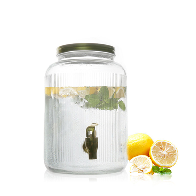 5L glass beverage juice dispenser with stainless steel tap