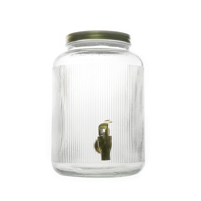5L glass beverage juice dispenser with stainless steel tap