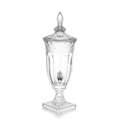 Factory price lead-free crystal glass 4.5L glass juice beverage dispenser with tap