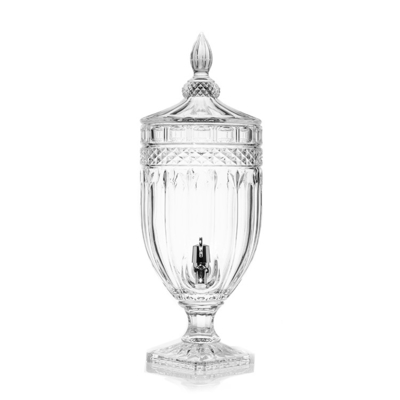 Factory price lead-free crystal glass 4.5L glass juice beverage dispenser with tap