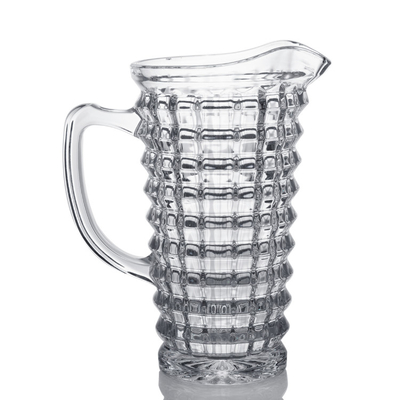 Wholesale Horizontal  StripesGlass Pitcher Collection Hiball Glass Set