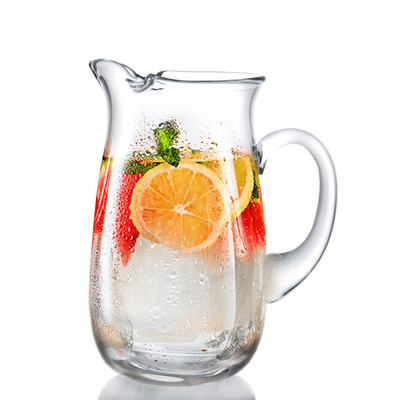 Factory Wholesale High Quality Transparent Glass Picther Water Jar with Handle