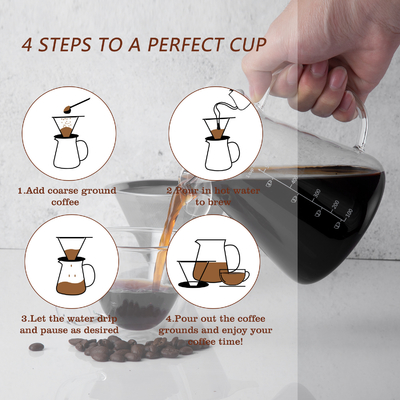 Home Usage wholesale Unique Factory Glass Hand Flush the coffee pot