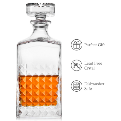 Unique Vintage High Quality Crystal Glass Drinking Clear Glass Whiskey Decanter