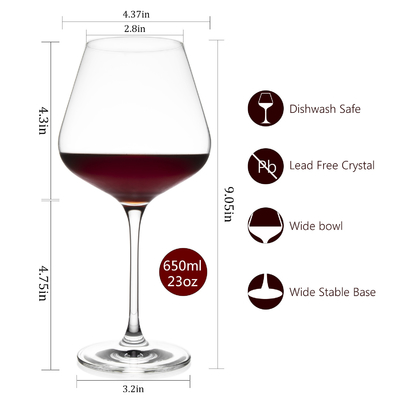 Professional Factory Custom Transparent Lead-Free Crystal Wine Glass Set