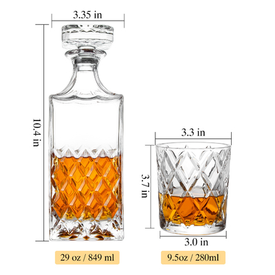 Wholesale Fashion High Quality Lead-Free Crystal Luxury Whiskey Decanter Set