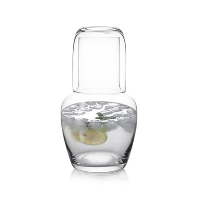 1L handmade Glass Water Carafe With Tumbler