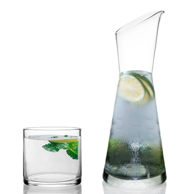 Lead Free Crystal High Quality Handblown Carafe Set with Point Decoration