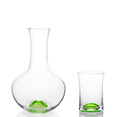 China Wholesale Colored Decorative Glass Water Carafe Tableware Set
