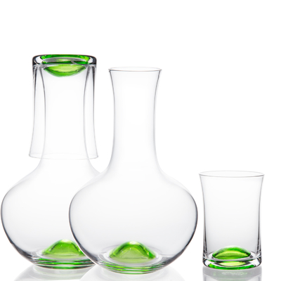 China Wholesale Colored Decorative Glass Water Carafe Tableware Set