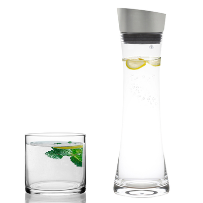 Lead Free Crystal High Quality Handblown Carafe Set with Stainless Steel Lid