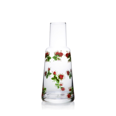 Countryside Design Flower Decal Transparent Lead Free Crystal High Quality Handblown Carafe Set