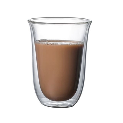 Manufacture Custom Coffee Tea With High Borosilicate Handle Heat Resistant Double Wall Glass Cup
