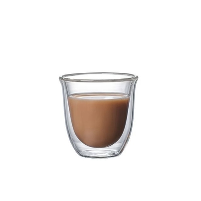 Manufacture Custom Coffee Tea With High Borosilicate Handle Heat Resistant Double Wall Glass Cup