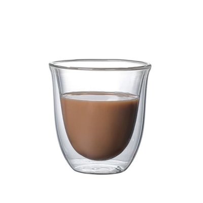 Manufacture Custom Coffee Tea With High Borosilicate Handle Heat Resistant Double Wall Glass Cup