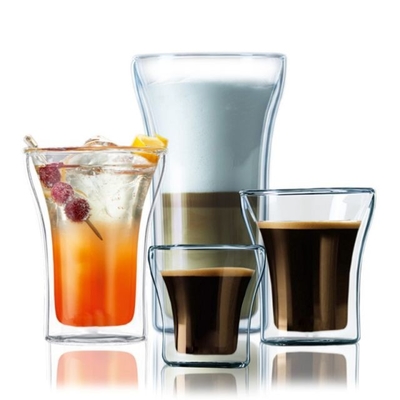 Hot Selling High Borosilicate Handle Heat Resistant Double Wall Clear 178ml  Coffee Glass