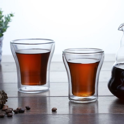 Hot Selling High Borosilicate Handle Heat Resistant Double Wall Clear 178ml  Coffee Glass