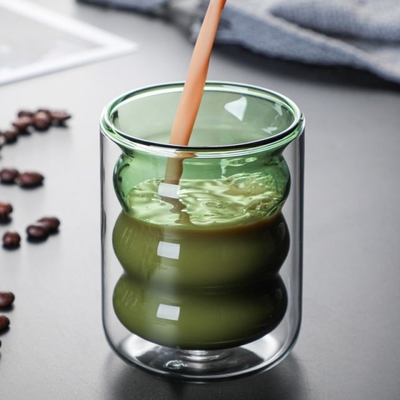 6oz Hot Selling High Borosilicate Handle Heat Resistant Double Wall Clear Coffee Glass