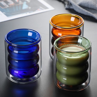6oz Hot Selling High Borosilicate Handle Heat Resistant Double Wall Clear Coffee Glass