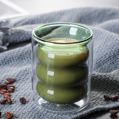 6oz Hot Selling High Borosilicate Handle Heat Resistant Double Wall Clear Coffee Glass