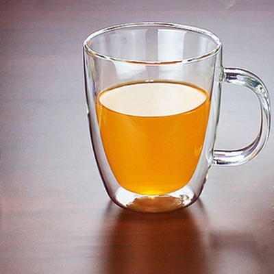 300ml 350ml Hot Selling High Borosilicate Handle Heat Resistant Double Wall Clear Coffee Glass