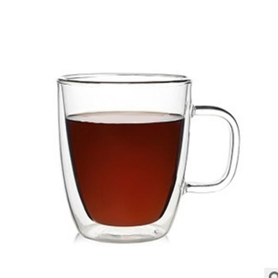 300ml 350ml Hot Selling High Borosilicate Handle Heat Resistant Double Wall Clear Coffee Glass