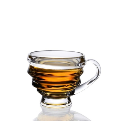Best selling 6oz  Crystal Clear Transparent Coffee Mug Tea Glass