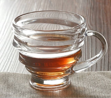 Best selling 6oz  Crystal Clear Transparent Coffee Mug Tea Glass