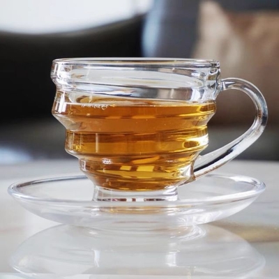Best selling 6oz  Crystal Clear Transparent Coffee Mug Tea Glass