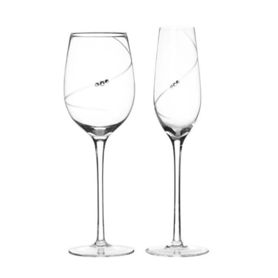 New Design Diamond Decoration Personalized Clear Crystal Wine Glass Glass Gift
