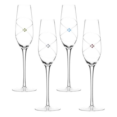 Diamond Decoration Custom Personalized Clear Champagne Flutes Glass Gifts