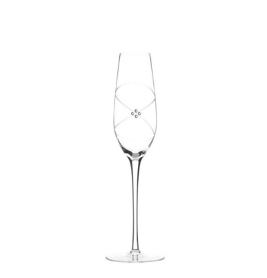 Diamond Decoration Custom Personalized Clear Champagne Flutes Glass Gifts