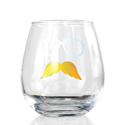Clear Lead-Free Crystal Stemless Wine Glass With Pineapple Decoration Custom Glass