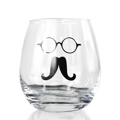Clear Lead-Free Crystal Stemless Wine Glass With Pineapple Decoration Custom Glass