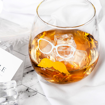 Clear Lead-Free Crystal Stemless Wine Glass With Pineapple Decoration Custom Glass