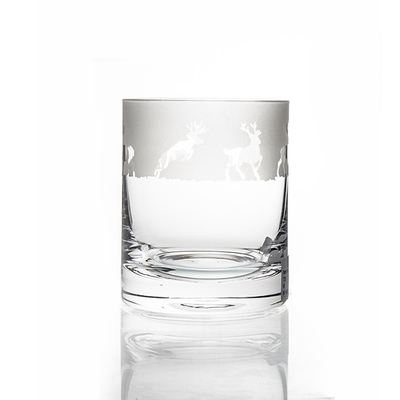 Hot Selling Lead-Free Crystal Whiskey Glass Sandblasted Sea Wave Glass Custom Glass