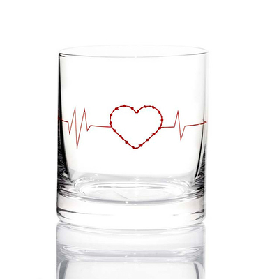 Rich Shape Couple Cup Vodka Glass Custom Logo Decal Printing Glass Gift