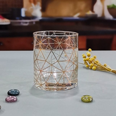 Hot sale lead-free crystal drinking tumbler  glass with customized decal
