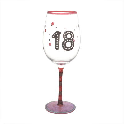 High Quality Personalized Glitter Tem Birthday Gift Red  Wine Glass