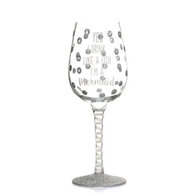 Eco-Friendly Glassware Accepts Custom Logo Personalized Glitter Pink Wine Glass Gifts