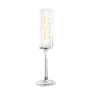 Customized Transparent Crystal Glass Gift Gold Decal Champagne Glass OEM Production